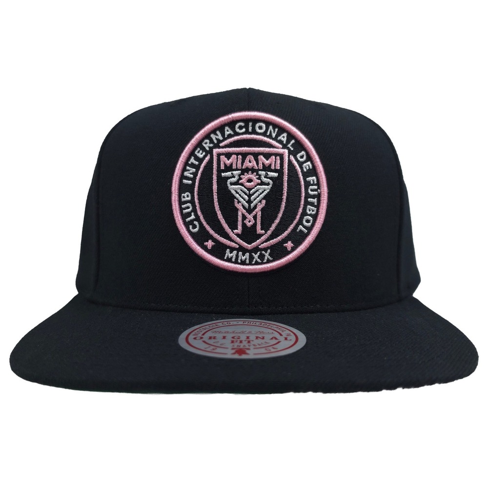 Inter Miami CF Mitchell & Ness MLS Snapback Hat Cap 3D Logo‎ Black NWT